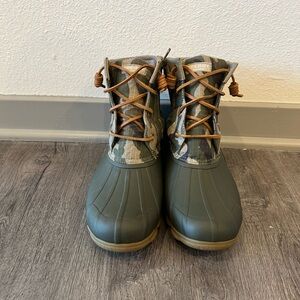 Sperry Green Camo Duck Boots